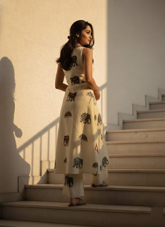 Launching New Flower Print KURTI WITH BOTTAMWEAR